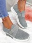 Rhinestone Flyknit Breathable Upper Sneakers