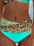 Vacation V Neck Printing Leopard Bikini