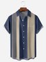 Geometric Stripe Chest Pocket Short Sleeve Casual Shirt