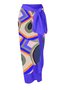 Casual Abstract Printing V Neck One Piece With Cover Up
