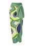 Casual Abstract Printing V Neck One Piece With Cover Up