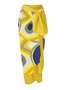 Casual Abstract Printing V Neck One Piece With Cover Up