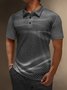 Men's 3D Polka Dot Gradient Button Short Sleeve Polo Shirt Casual Style Art Collection Lapel Print Top