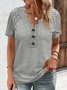 Plus Size Lace Elegant Loose T-Shirt