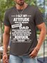 Men I get My Attitude From My Freaking Awesome Dad Waterproof Oilproof And Stainproof Fabric Casual Crew Neck T-Shirt