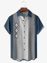 Geometric Art Chest Pocket Short Sleeve Casual Shirt