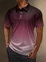 Ombre Button Short Sleeve Polo Shirt