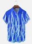 Flame Chest Pocket Short Sleeve Casual Shirt