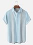 Geometric Stripe Chest Pocket Short Sleeve Casual Shirt