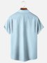 Geometric Stripe Chest Pocket Short Sleeve Casual Shirt