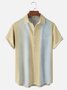 Geometric Stripe Chest Pocket Short Sleeve Casual Shirt