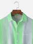 Geometric Stripe Chest Pocket Short Sleeve Casual Shirt
