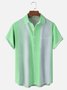 Geometric Stripe Chest Pocket Short Sleeve Casual Shirt