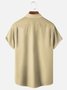 Geometric Stripe Chest Pocket Short Sleeve Casual Shirt