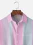 Geometric Stripe Chest Pocket Short Sleeve Casual Shirt