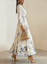 Morden Balloon Sleeve V Neck Dress With No