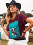 Coffee Jersey Casual Crew Neck T-shirt