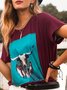 Coffee Jersey Casual Crew Neck T-shirt
