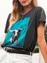 Coffee Jersey Casual Crew Neck T-shirt