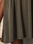 Brown V Neck Casual Paneled Jersey T-shirt