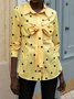 Shirt Collar Long Sleeve Casual Top