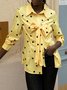 Shirt Collar Long Sleeve Casual Top