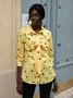 Shirt Collar Long Sleeve Casual Top