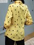 Shirt Collar Long Sleeve Casual Top