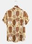 Mens Retro Aloha Hippie Print Lapel Loose Short Sleeve Funky Hawaiian Shirt