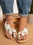 Women's Romantic White Flower Decorative Wedding Sandals