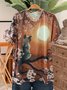 Casual Short Sleeve Round Neck Top