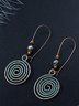 Womens Vintage Round Alloy Hollow Earrings
