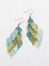 Mostata Womens Leaf Copper Colorful Earring