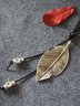 Vintage Leaf Metal Sweater Necklace