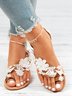 Women's Romantic White Flower Decorative Wedding Sandals