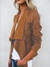 Elegant Shawl Collar Zipper Long Sleeve Jacket