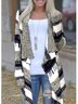 Asymmetric Hem Snap Front Printed Cardigans