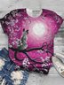 Casual Short Sleeve Round Neck Top