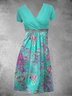 Summer Leisure Vacation, Waist Marine Jellyfish Holiday Short Sleeve A-Line Knitting Dress