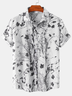 Cotton and Linen Style American Casual Plant Flower Versatile Linen Shirt