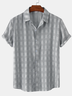 Cotton and Linen Style Check Lapel Cozy Linen Shirt