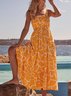 Spaghetti Short Sleeve Woven Dress