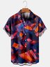 Men's Art Geometric Color Block Casual Short Sleeve Hawaiian Shirt