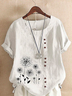 Boho Cotton Loose Crew Neck Blouse