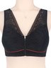 Soft Comfortable Lace Front Zipper Wireless Cotton Bra