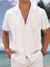 Cotton Chest Pocket Short Sleeve Guayabera Shirt