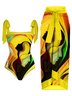 Printing Square Neck Abstract Vacation One Piece With Cover Up