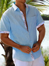 Plaid Panel Short Sleeve Casual Shirt