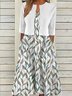 Plus Size Loose Casual Leaf Crew Neck Two-Piece Set