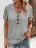 Plus Size Lace Elegant Loose T-Shirt